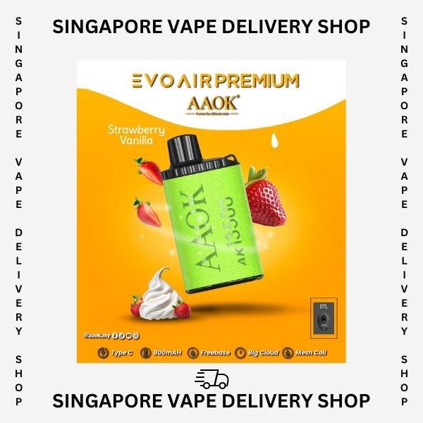 Aaok-evo-air-13500-strawberry-vanilla-(SG VAPE DELIVERY SHOP)